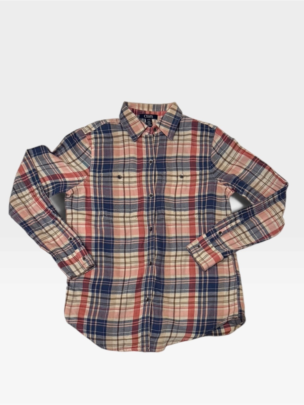 Vintage Chaps Plaid Flannel Button Up Shirt